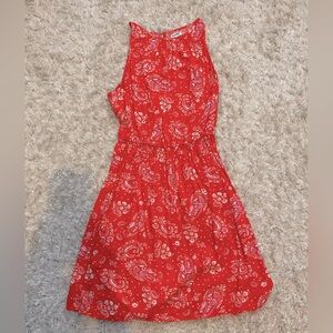 Old NAVY Paisley Peplum High Neck Dress